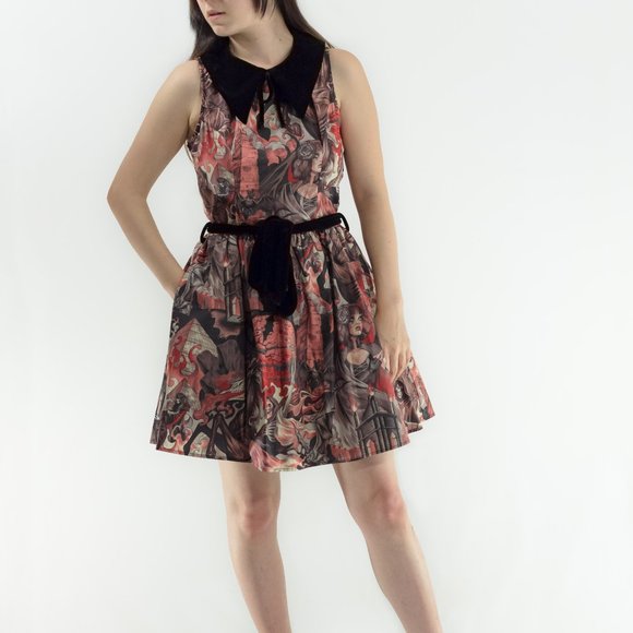 Sorceress Dress - Lined A-Frame Dress with Velvet - Picture 1 of 3